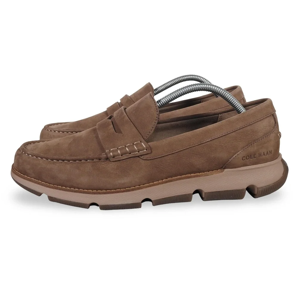 Cole Haan 4.ZeroGrand Nubuck Penny Loafers Mens 10.5M Brown C39546